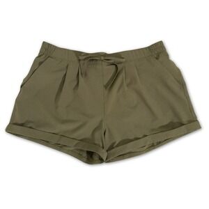 Zyia Active Athletic Shorts Womens Large‎ Olive Green Breathable Gym Activewear
